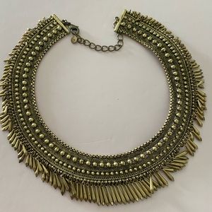 Stella & Dot Gold Fringe Collar Necklace